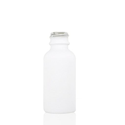 1 oz Matte White Boston Round Glass Bottle with 20-400 Neck Finish