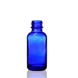 1 oz Cobalt Blue Boston Round Glass Bottle with 20-400 Neck Finish