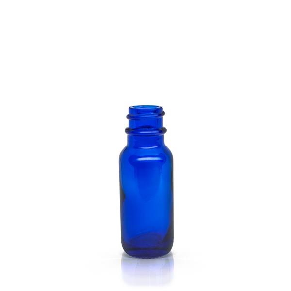 0.5 oz Cobalt Blue Boston Round Glass Bottle with 18-400 Neck Finish