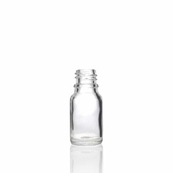 10 ml Clear Euro Round Glass Bottle with 18-DIN Neck Finish