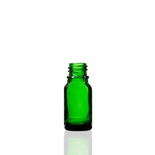 10 ml Green Euro Round Glass Bottle with 18-DIN Neck Finish