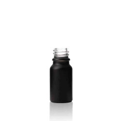 10 ml Matte Black Euro Round Glass Bottle with 18-DIN Neck Finish