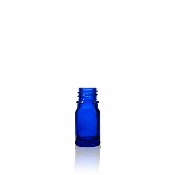 5 ml Cobalt Blue Euro Round Glass Bottle With 18-DIN Neck Finish