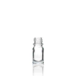 5 ml Clear Euro Round Glass Bottle With 18-DIN Neck Finish