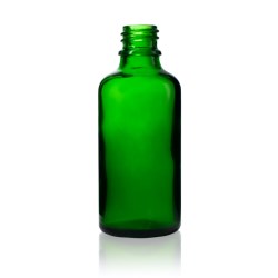 50 ml Green Euro Round Glass Bottle with 18-DIN Neck Finish