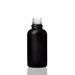 30 ml Matte Black Euro Round Glass Bottle with 18-DIN Neck Finish