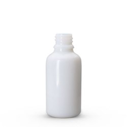 30 ml Opal White Euro Round Glass Bottle with 18-DIN Neck Finish