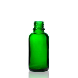 30 ml Green Euro Round Glass Bottle with 18-DIN Neck Finish