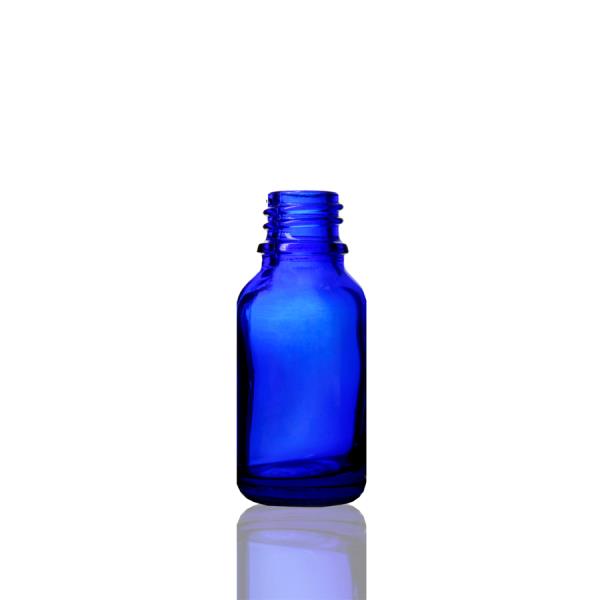 15 ml Cobalt Blue Euro Round Glass Bottle with 18 DIN Neck Finish