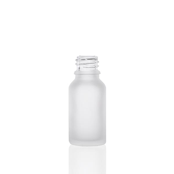 15 ml Frosted Euro Round Glass Bottle with 18 DIN Neck Finish