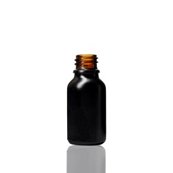 15 ml Amber with Matte Black Coating Euro Round Glass Bottle with 18 DIN Neck Finish