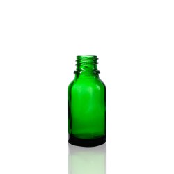 15 ml Green Euro Round Glass Bottle with 18 DIN Neck Finish