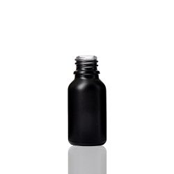 15 ml Matte Black Euro Round Glass Bottle with 18 DIN Neck Finish