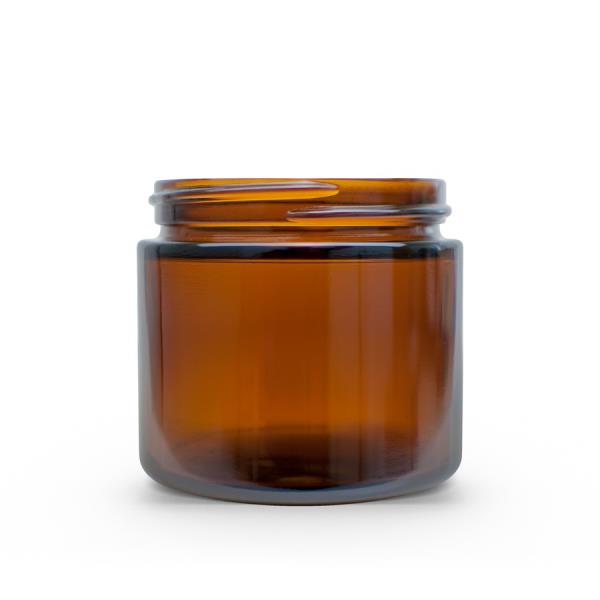 2 oz 53-400 Amber Glass Straight-Sided Round Jar