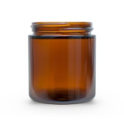 4 oz 58-400 Amber Glass Straight Sided Round Jar