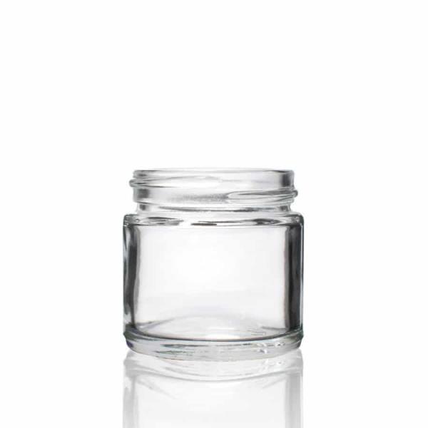 1 oz 43-400 Clear Glass Straight-Sided Round Jar