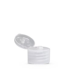 Clear Polypropylene 28-410 Smooth Skirt Round Flip Top Dispensing Cap