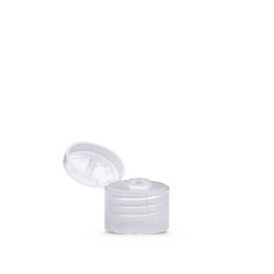 Clear Polypropylene 20-410 Smooth Skirt Hinged Flip Top Dispensing Cap