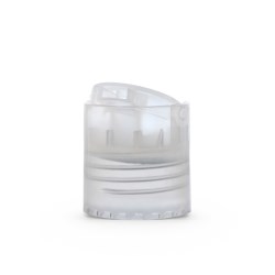 Clear 24-410 PP Smooth Wall Disc Top Cap with Heat Seal Liner