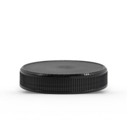 Black 58-400 PP Ribbed Skirt Lid with Foam Liner