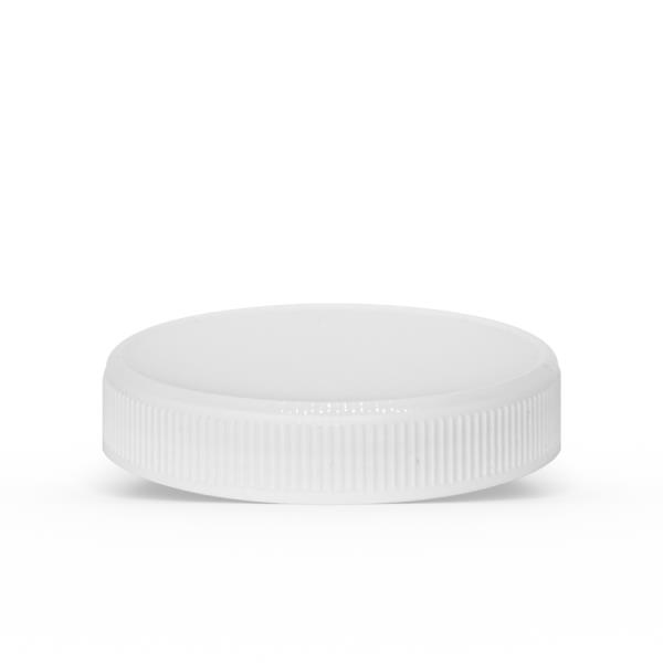 White 58-400 PP Ribbed Skirt Lid with Foam Liner