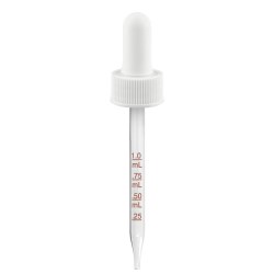 2 oz White Medical Grade Graduated Glass Dropper (20-400) (Ribbed)