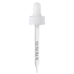 2 oz White Graduated Glass Dropper (20-400) (Ribbed)