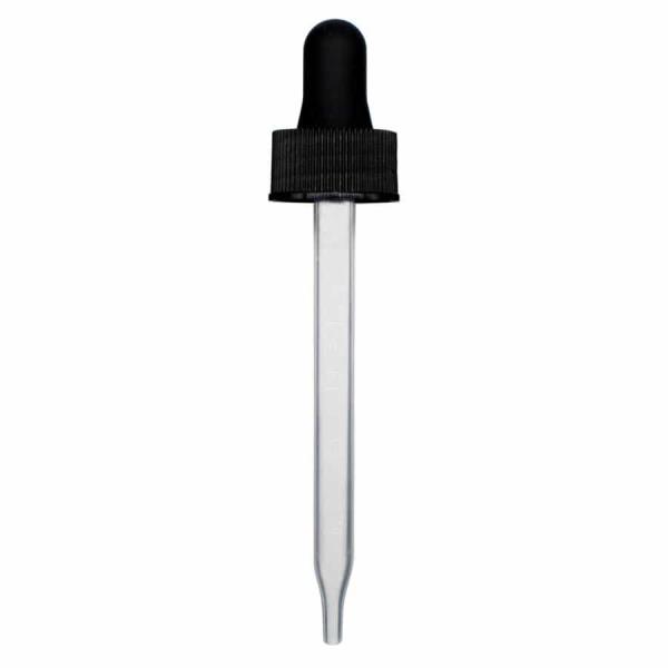 2 oz Black Graduated Plastic Dropper (20-400) (Ribbed)