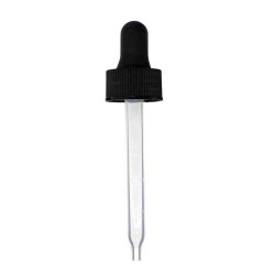 1 oz Black Graduated Plastic Dropper (20-400) (Ribbed)