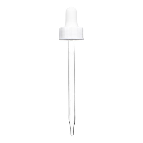 4 oz White Glass Dropper (22-400) (Ribbed)