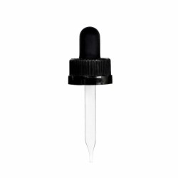 0.5 oz Black Child Resistant Glass Dropper (18-400)