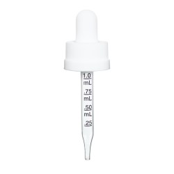 0.5 oz White Child Resistant Graduated Glass Dropper (18-400)