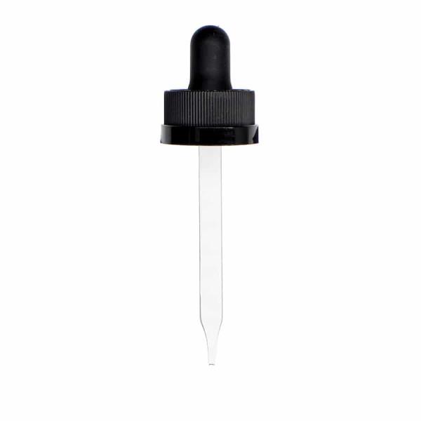 1 oz Black Child Resistant Glass Dropper (20-400)