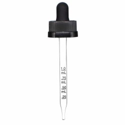 2 oz Black Child Resistant Graduated Glass Dropper (20-400)