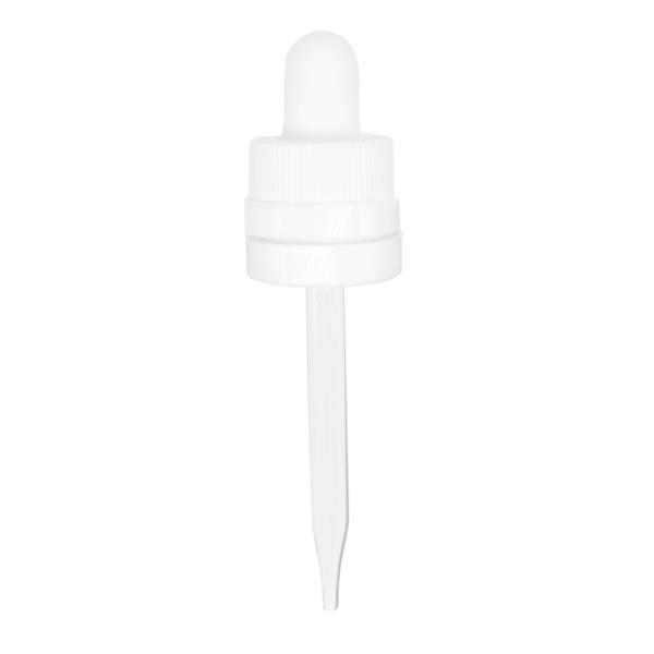 1 oz White Child Resistant with Tamper Evident Seal Glass Dropper (18-400)