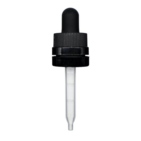 0.5 oz Black Child Resistant with Tamper Evident Seal Plastic Pipette Graduated Dropper (18-400)