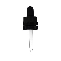 Range0.5 oz Black Child Resistant with Tamper Evident Seal Glass Dropper (18-400)