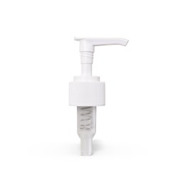 24-410 White Ribbed Skirt Lotion Pump with 190mm Dip Tube