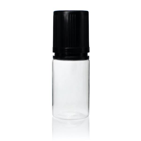 30 ml PET Clear Signature Wolf Bottle with Black Flat Cap and Pre-Inserted Tip