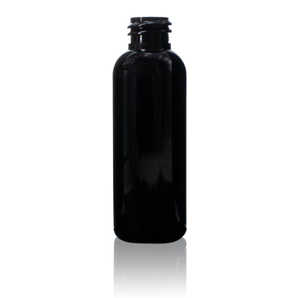 2 oz PET Black Cosmo Round Bottle with 20-410 Neck Finish