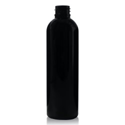 4 oz PET Black Cosmo Round Bottle with 20-410 Neck Finish