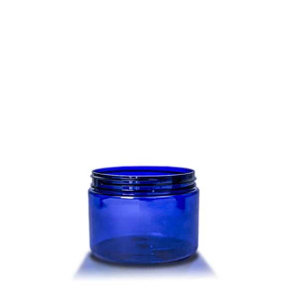 12 oz Cobalt Blue PET Straight Sided Jar 89-410 Neck Finish