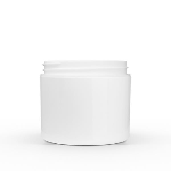 4 oz White Polypropylene Double Wall Straight Sided Jar