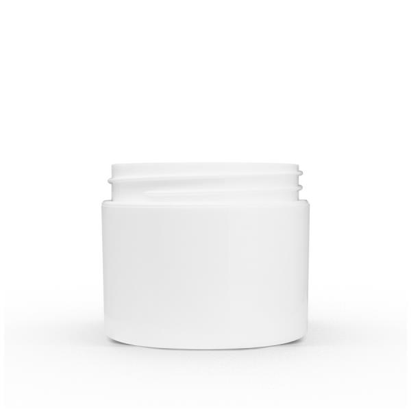 2 oz White Polypropylene Double Wall Straight Sided Jar