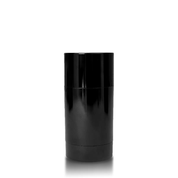 70g Black Twist Up Deodorant Tube with Black Screw Cap and Disc