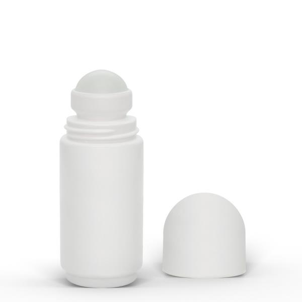 2 oz White Roll-On Deodorant Bottle with Classic Round Cap