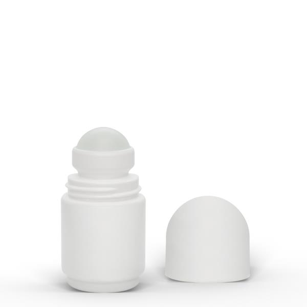 1 oz White Roll-On Deodorant Bottle with Classic Round Cap