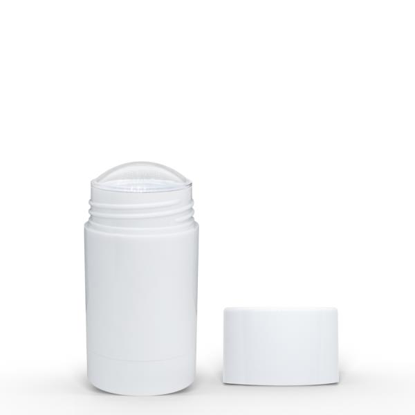 30g White Twist Up Deodorant Tube with White Screw Cap and Disc