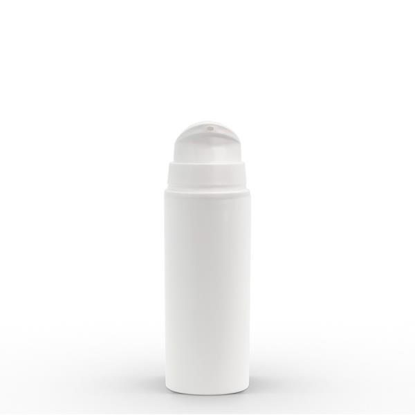 50 ml White Polypropylene Mini Airless Pump Bottle with White Overcap