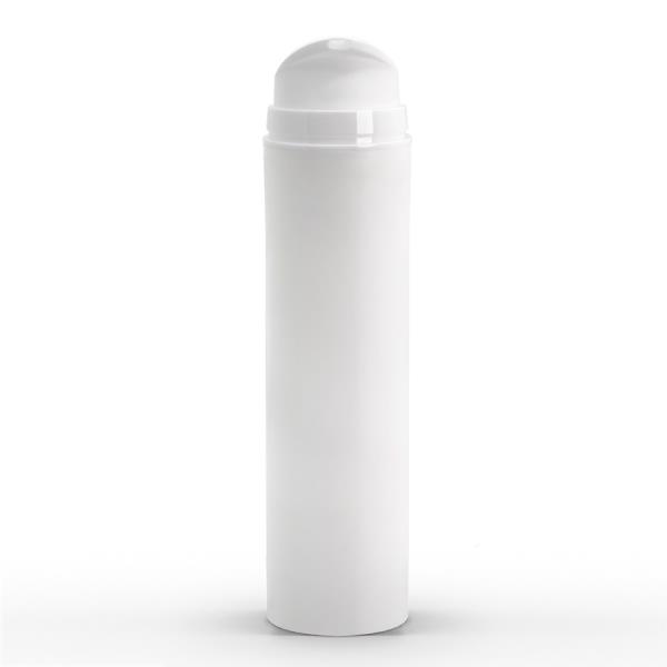 150 ml White Polypropylene Airless Pump Bottle with White Snap Cap and Overcap